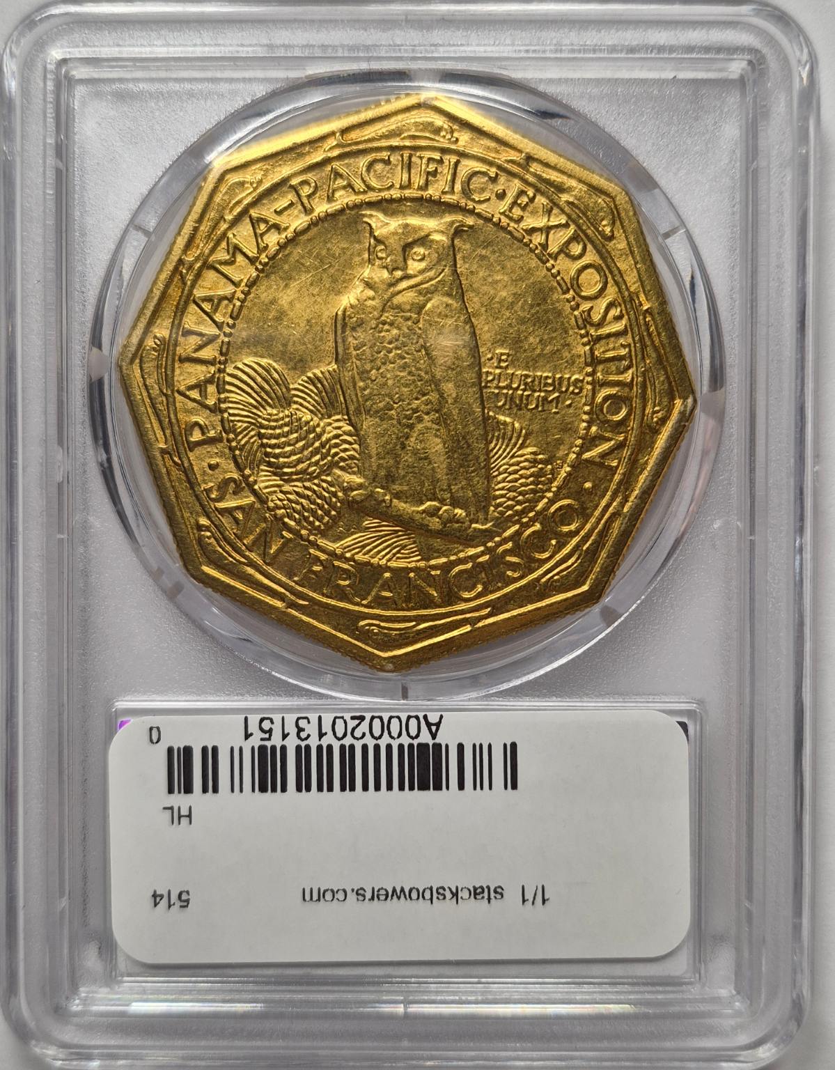 1915-S-$50-Panama-Pacific-Expo-Gold-Commemorative,-Octagonal